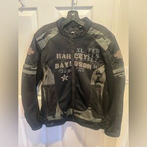 Harley-Davidson Camo and Black Men's Mesh Jacket